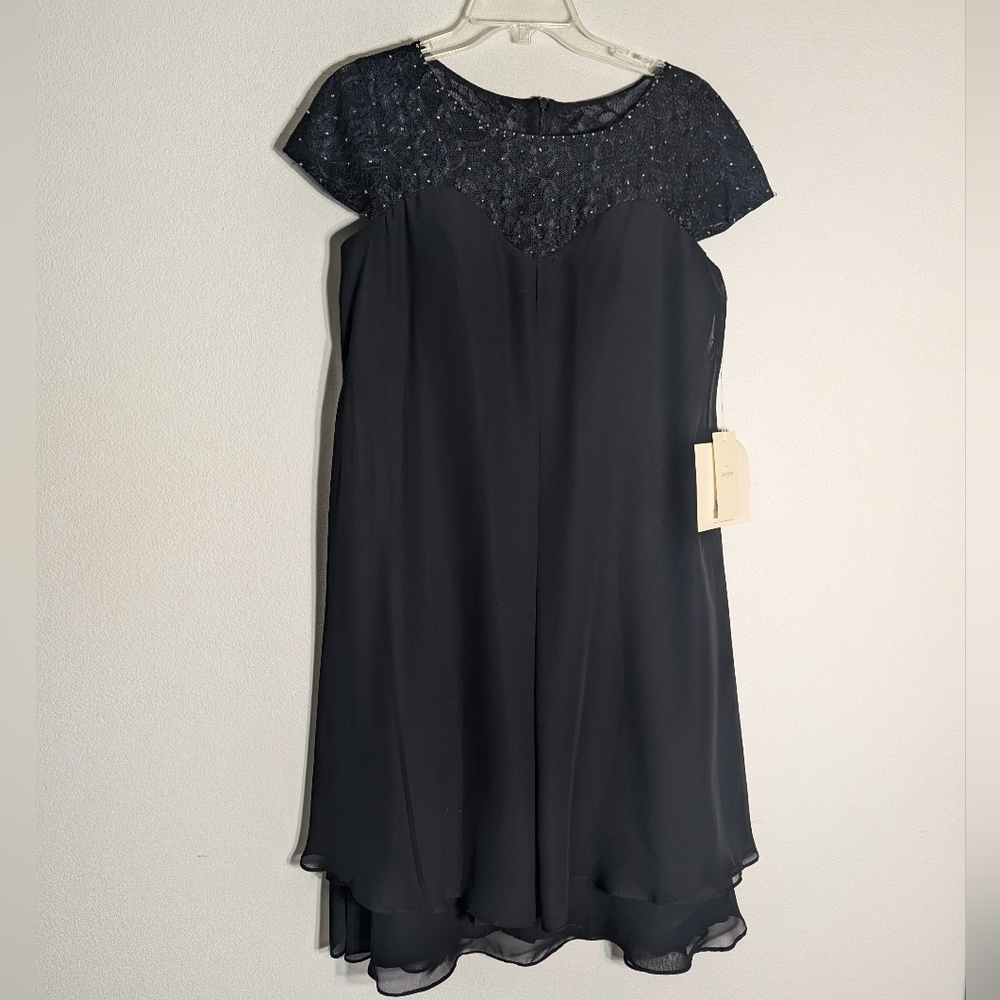 LanTing Womens Dress NWT Sheer Lace Beaded Layered Skirt Formal Christmas sz‎ 12